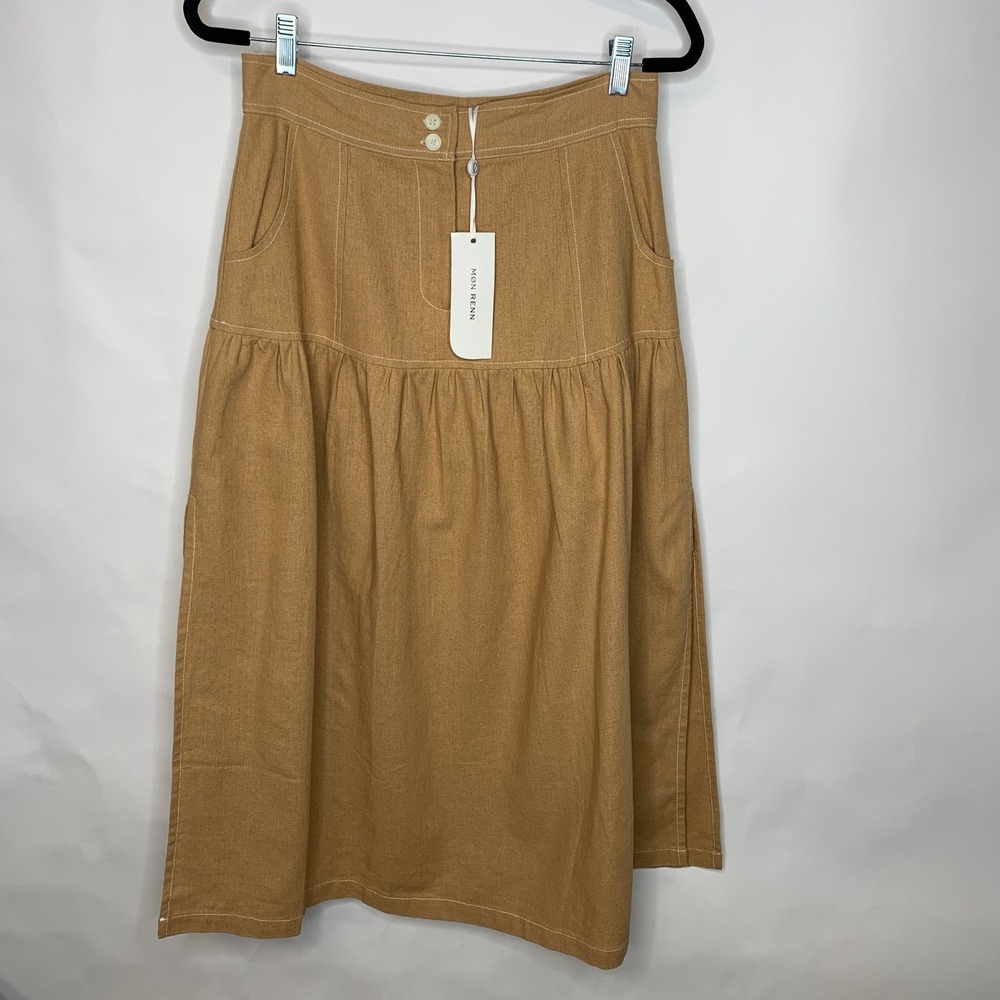 NWT Mon Renn Utility Skirt Camel Sz 8 Australia